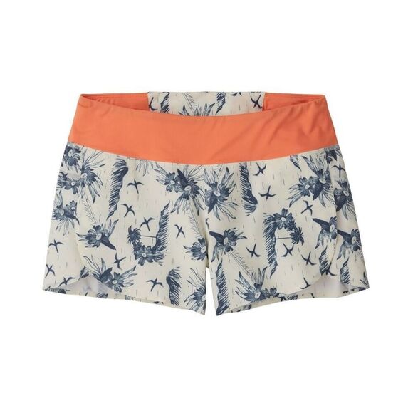 Patagonia Women's Stretch Hydropeak Surf Shorts size L White Tropical Print - Picture 1 of 10